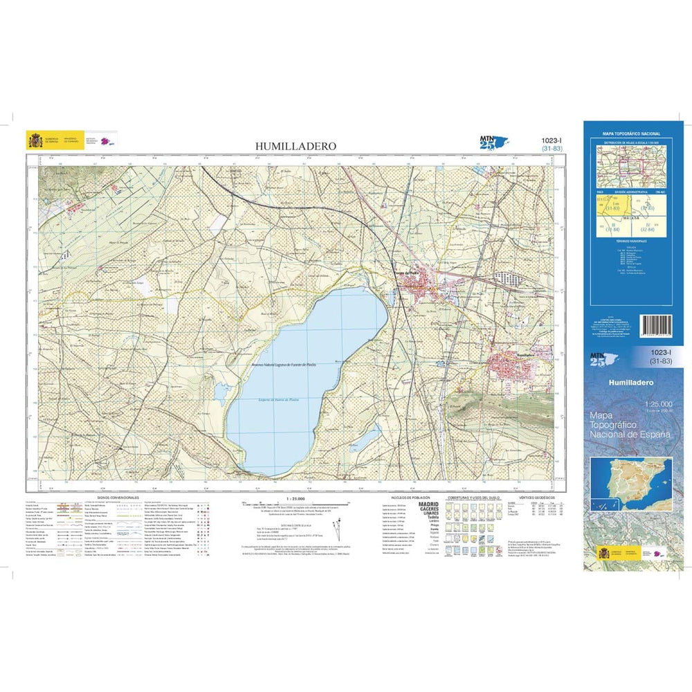 Carte topographique de l'Espagne n° 1023.1 - Humilladero | CNIG - 1/25 000 carte pliée CNIG 
