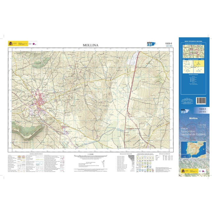 Carte topographique de l'Espagne n° 1023.2 - Mollina | CNIG - 1/25 000 carte pliée CNIG 