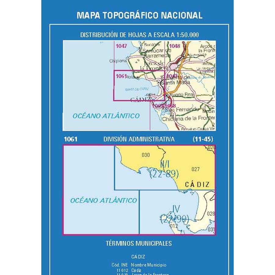 Carte topographique de l'Espagne n° 1061.2 - El Puerto de Santa María | CNIG - 1/25 000 carte pliée CNIG 