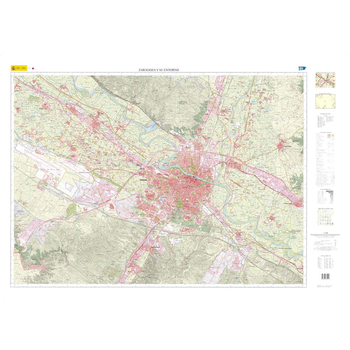 Carte topographique de l'Espagne n° S-ZAR - Zaragoza y su entorno especial | CNIG - 1/25 000 carte pliée CNIG 