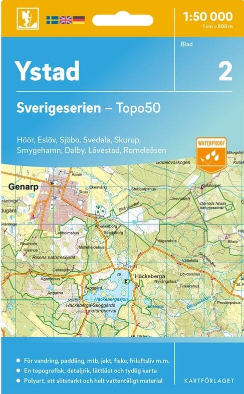 Carte topographique n° 02 - Ystad (Suède) | Norstedts - Sverigeserien carte pliée Norstedts 