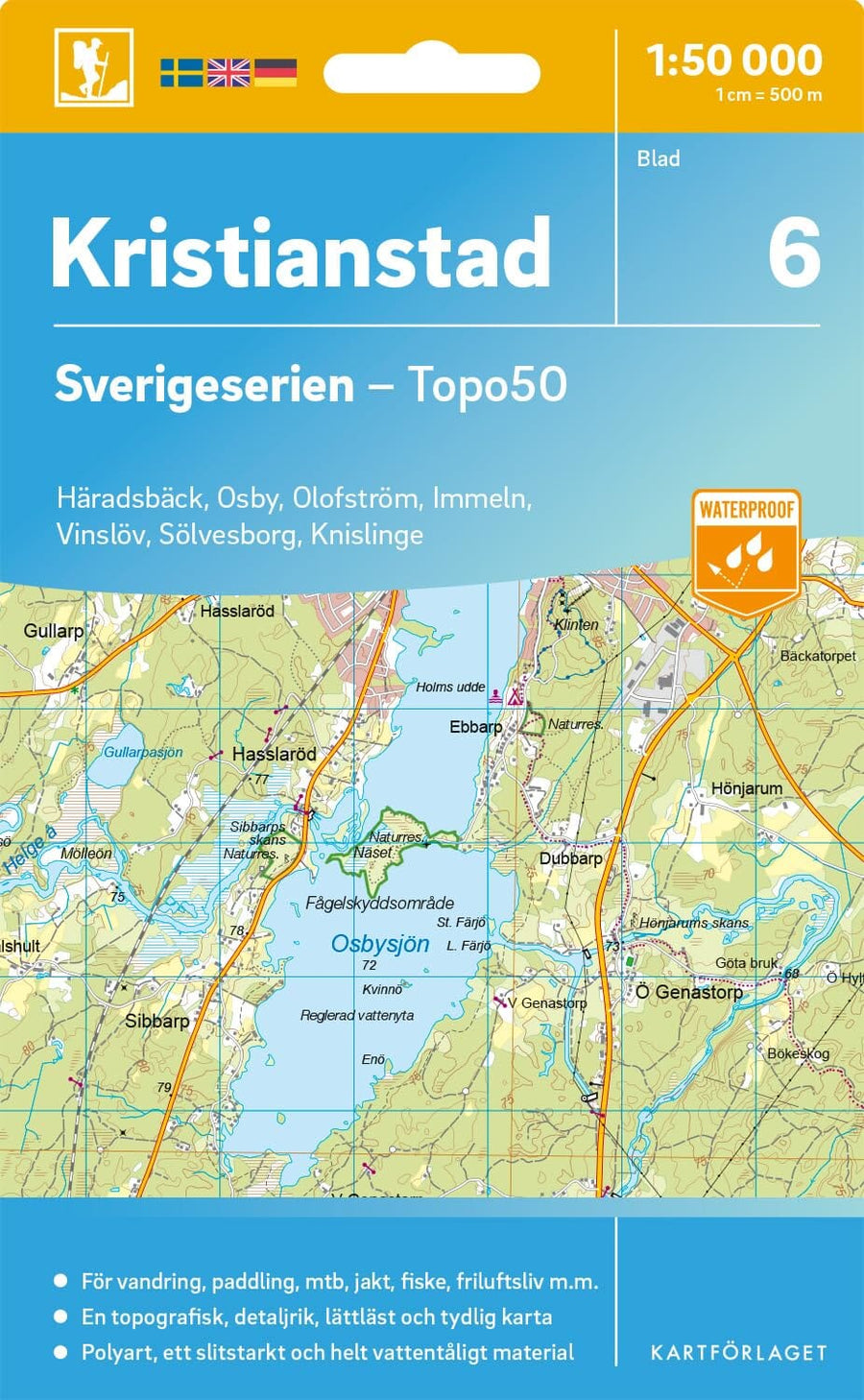 Carte topographique n° 06 - Kristianstad (Suède) | Norstedts - Sverigeserien carte pliée Norstedts 