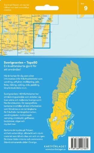 Carte topographique n° 09 - Kalmar (Suède) | Norstedts - Sverigeserien carte pliée Norstedts 