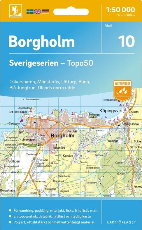 Carte topographique n° 10 - Borgholm (Suède) | Norstedts - Sverigeserien carte pliée Norstedts 