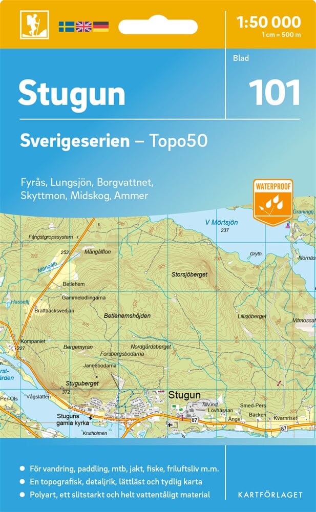 Carte topographique n° 101 - Stugun (Suède) | Norstedts - Sverigeserien carte pliée Norstedts 