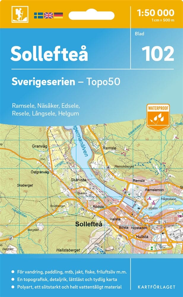 Carte topographique n° 102 - Sollefteå (Suède) | Norstedts - Sverigeserien carte pliée Norstedts 