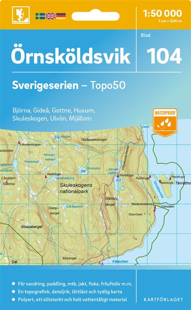 Carte topographique n° 104 - Örnsköldsvik (Suède) | Norstedts - Sverigeserien carte pliée Norstedts 