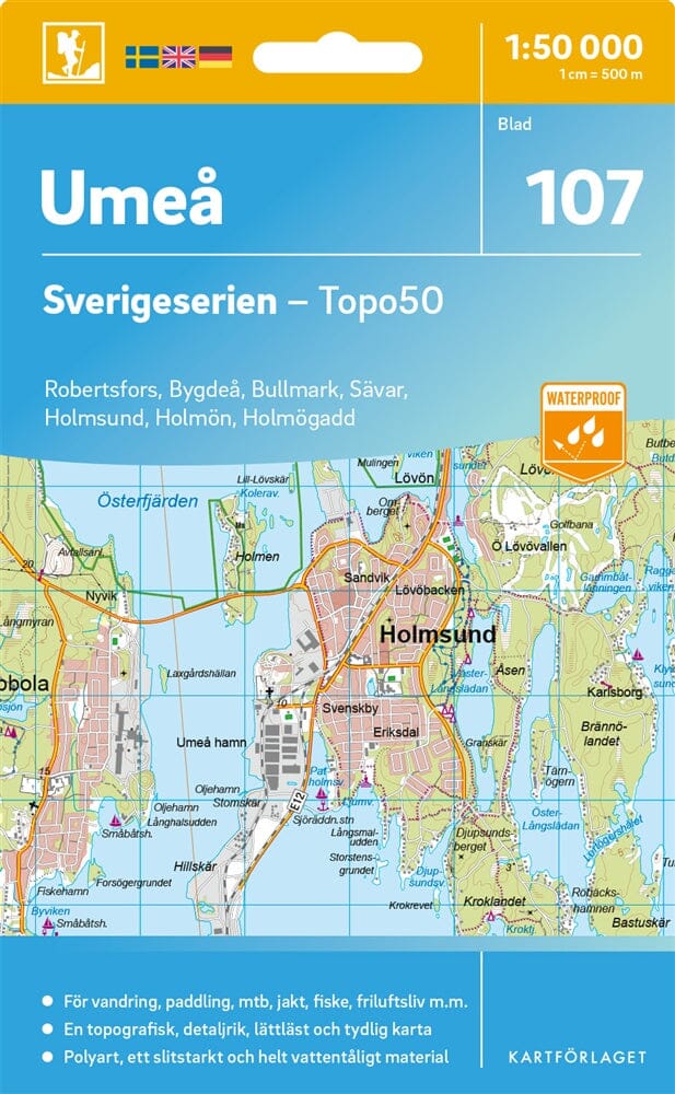 Carte topographique n° 107 - Umeå (Suède) | Norstedts - Sverigeserien carte pliée Norstedts 