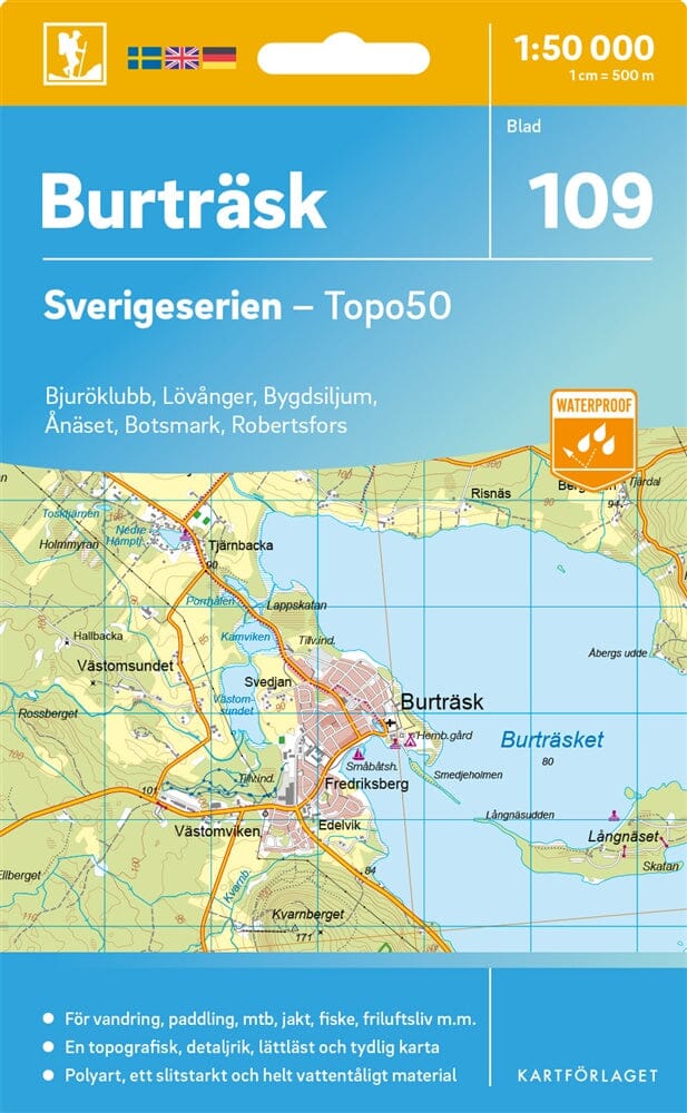 Carte topographique n° 109 - Burträsk (Suède) | Norstedts - Sverigeserien carte pliée Norstedts 