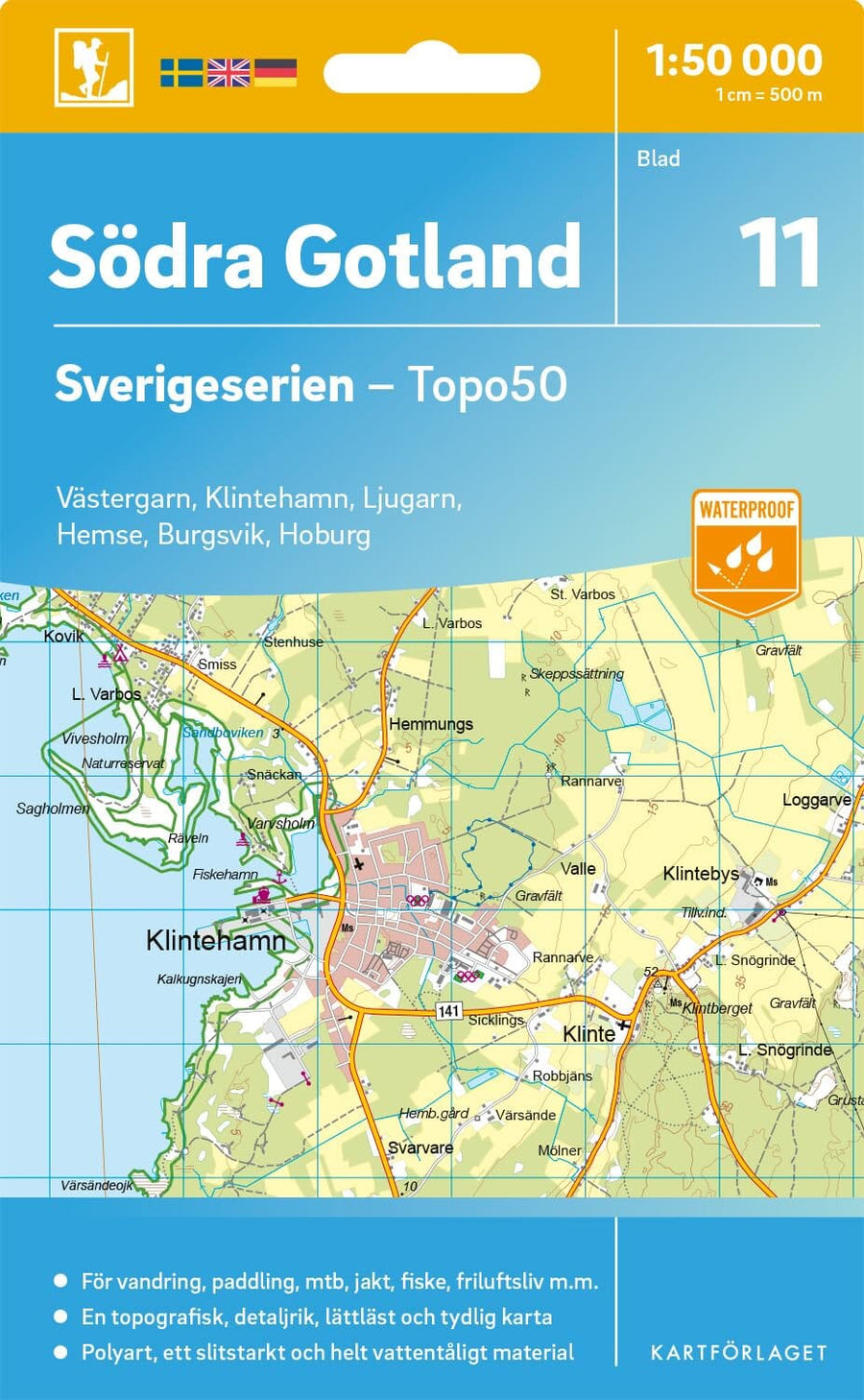 Carte topographique n° 11 - Södra Gotland (Suède) | Norstedts - Sverigeserien carte pliée Norstedts 