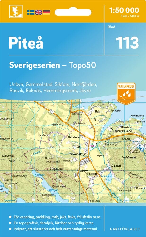Carte topographique n° 113 - Piteå (Suède) | Norstedts - Sverigeserien carte pliée Norstedts 