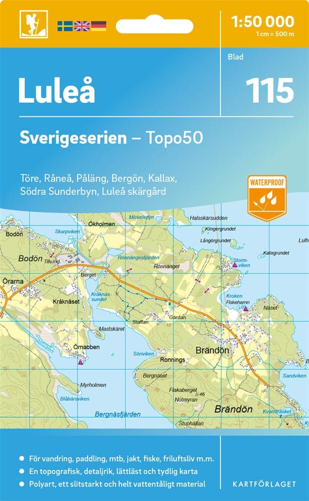 Carte topographique n° 115 - Luleå (Suède) | Norstedts - Sverigeserien carte pliée Norstedts 