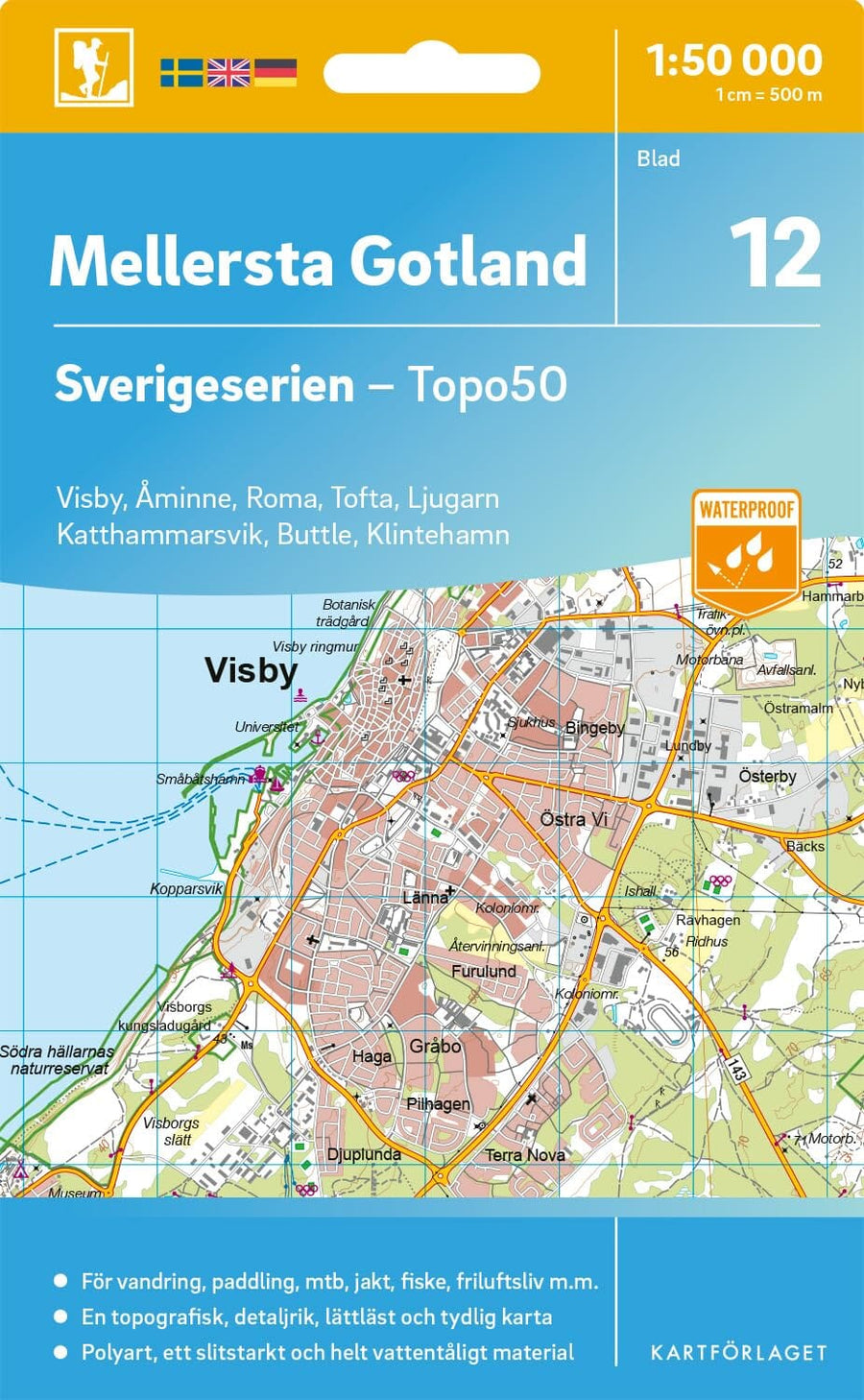 Carte topographique n° 12 - Mellersta Gotland (Suède) | Norstedts - Sverigeserien carte pliée Norstedts 