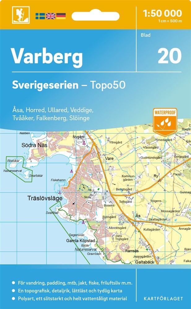 Carte topographique n° 20 - Varberg (Suède) | Norstedts - Sverigeserien carte pliée Norstedts 