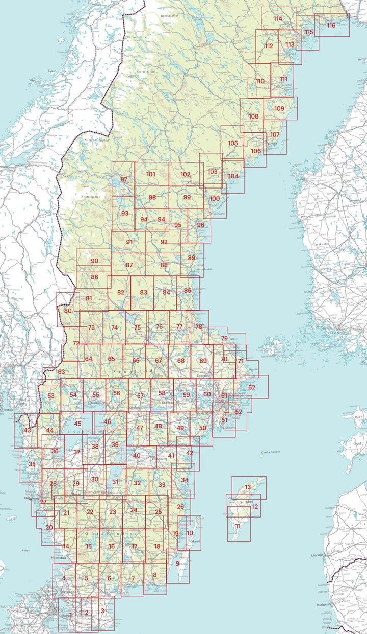 Carte topographique n° 25 - Hultsfred (Suède) | Norstedts - Sverigeserien carte pliée Norstedts 