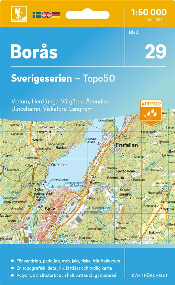 Carte topographique n° 29 - Borås (Suède) | Norstedts - Sverigeserien carte pliée Norstedts 