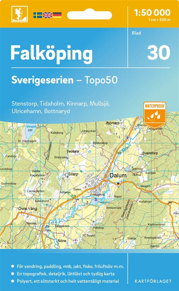 Carte topographique n° 30 - Falköping (Suède) | Norstedts - Sverigeserien carte pliée Norstedts 