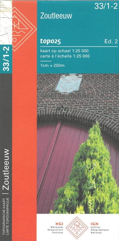 Carte topographique n° 33/1-2 - Zoutleeuw (Belgique) | NGI topo 25 carte pliée IGN Belgique 