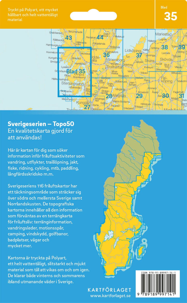 Carte topographique n° 35 - Orust (Suède) | Norstedts - Sverigeserien carte pliée Norstedts 