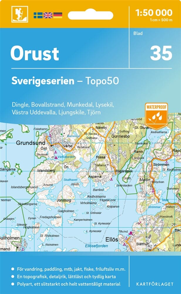 Carte topographique n° 35 - Orust (Suède) | Norstedts - Sverigeserien carte pliée Norstedts 