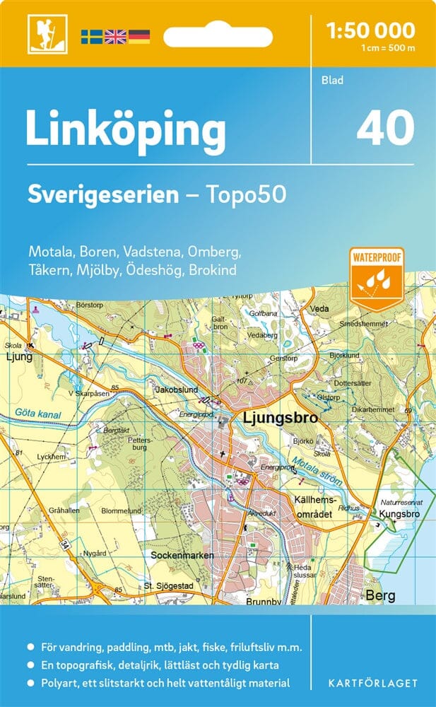 Carte topographique n° 40 - Linköping (Suède) | Norstedts - Sverigeserien carte pliée Norstedts 