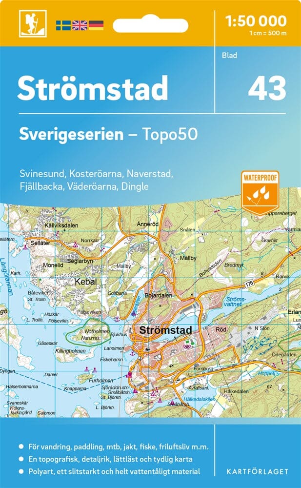 Carte topographique n° 43 - Strömstad (Suède) | Norstedts - Sverigeserien carte pliée Norstedts 