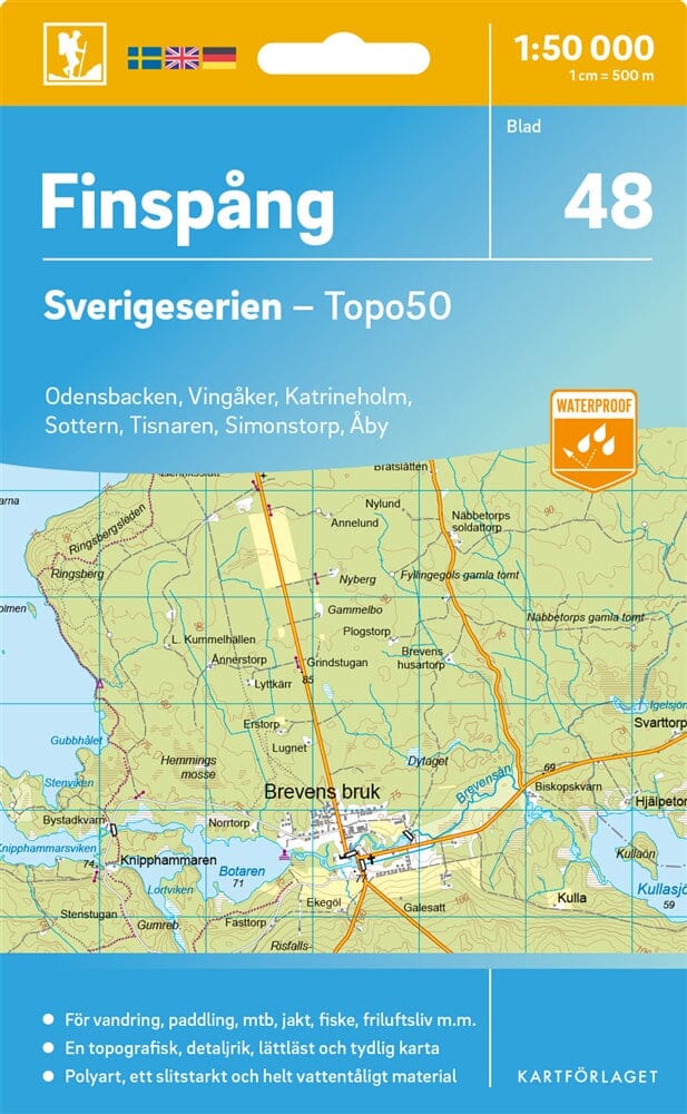 Carte topographique n° 48 - Finspång (Suède) | Norstedts - Sverigeserien carte pliée Norstedts 