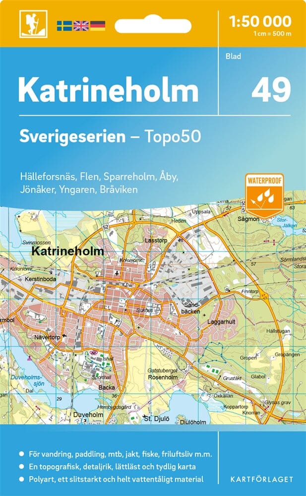 Carte topographique n° 49 - Katrineholm (Suède) | Norstedts - Sverigeserien carte pliée Norstedts 