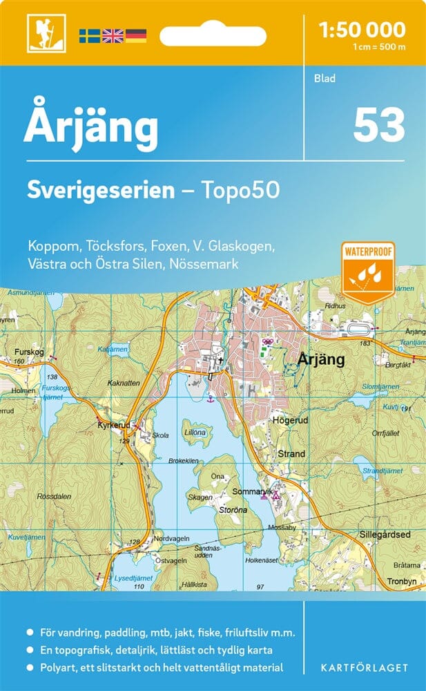 Carte topographique n° 53 - Årjäng (Suède) | Norstedts - Sverigeserien carte pliée Norstedts 
