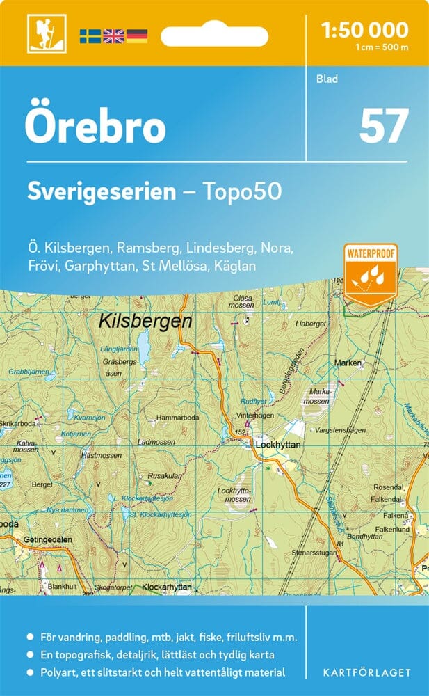 Carte topographique n° 57 - Örebro (Suède) | Norstedts - Sverigeserien carte pliée Norstedts 