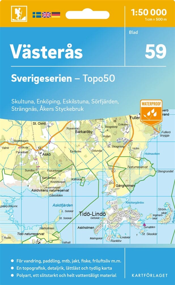 Carte topographique n° 59 - Västerås (Suède) | Norstedts - Sverigeserien carte pliée Norstedts 