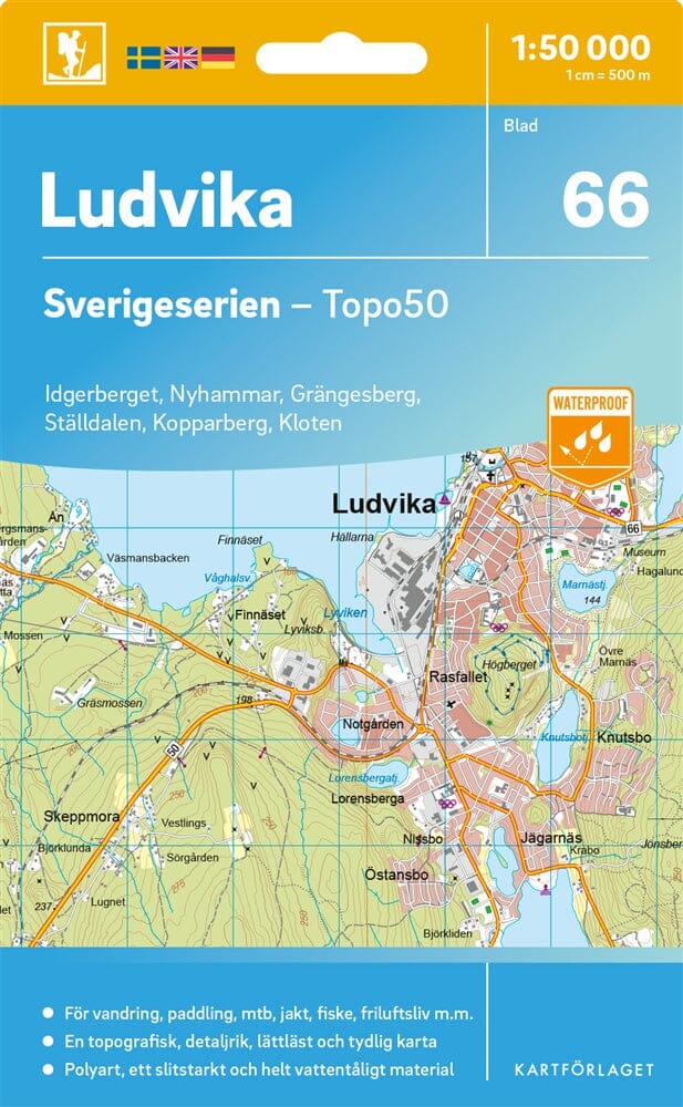 Carte topographique n° 66 - Ludvika (Suède) | Norstedts - Sverigeserien carte pliée Norstedts 