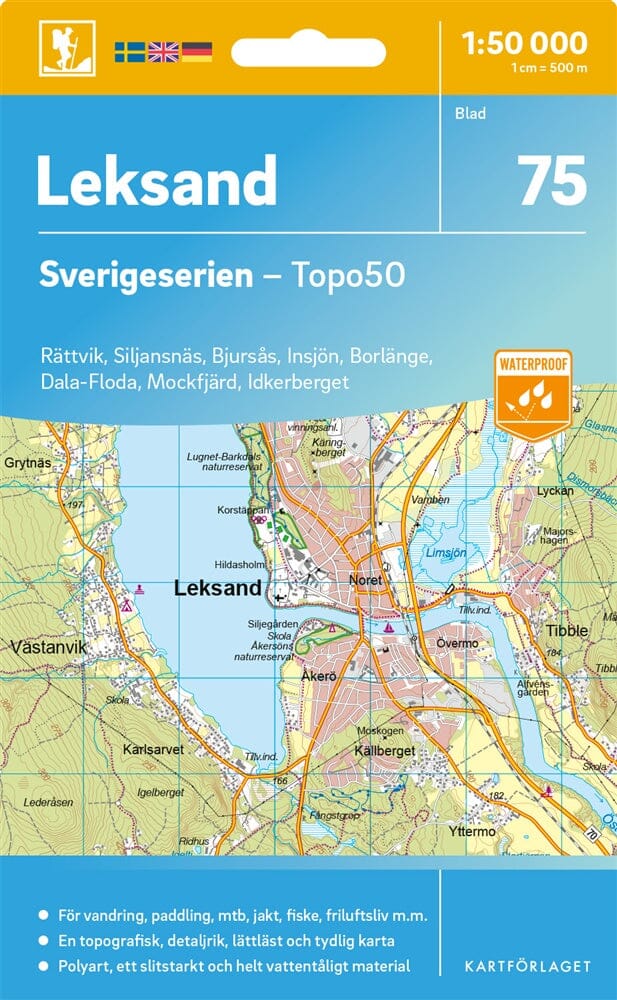 Carte topographique n° 75 - Leksand (Suède) | Norstedts - Sverigeserien carte pliée Norstedts 