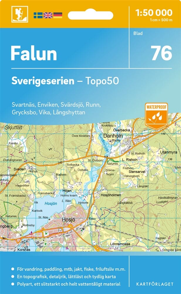 Carte topographique n° 76 - Falun (Suède) | Norstedts - Sverigeserien carte pliée Norstedts 