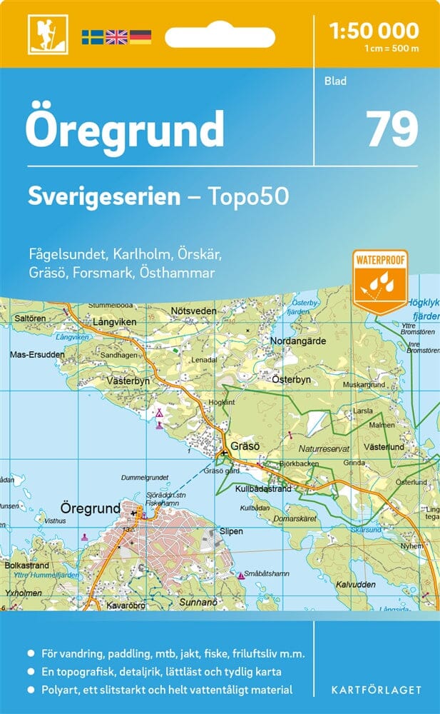 Carte topographique n° 79 - Öregrund (Suède) | Norstedts - Sverigeserien carte pliée Norstedts 