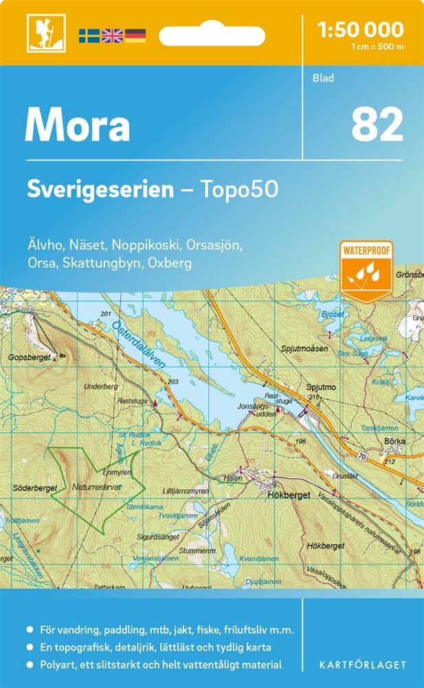 Carte topographique n° 82 - Mora (Suède) | Norstedts - Sverigeserien carte pliée Norstedts 