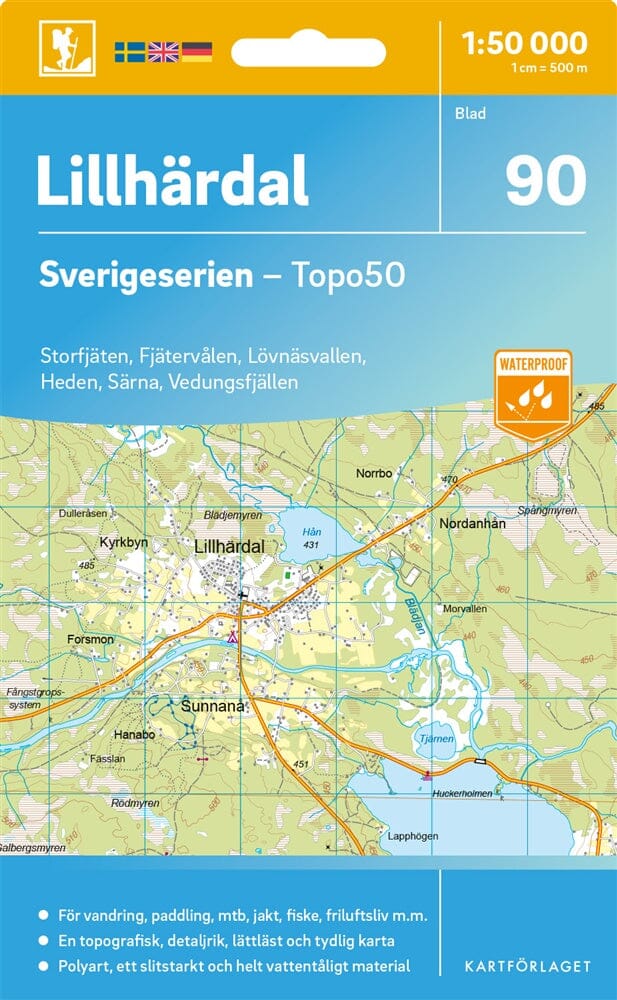 Carte topographique n° 90 - Lillhärdal (Suède) | Norstedts - Sverigeserien carte pliée Norstedts 