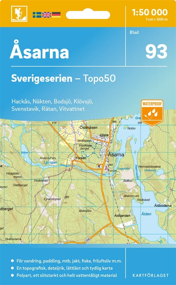 Carte topographique n° 93 - Åsarna (Suède) | Norstedts - Sverigeserien carte pliée Norstedts 