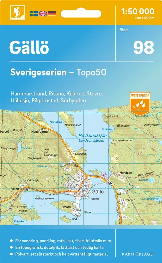 Carte topographique n° 98 - Gällö (Suède) | Norstedts - Sverigeserien carte pliée Norstedts 