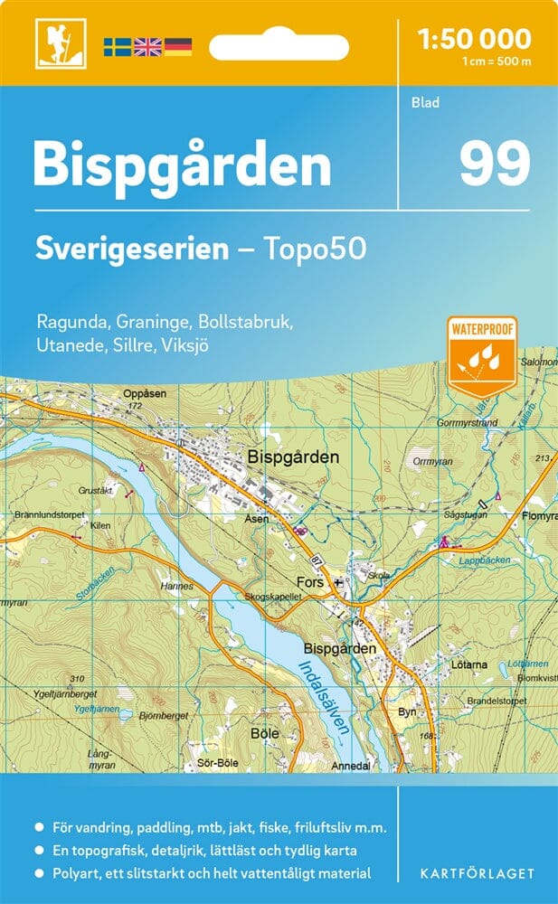 Carte topographique n° 99 - Bispgården (Suède) | Norstedts - Sverigeserien carte pliée Norstedts 