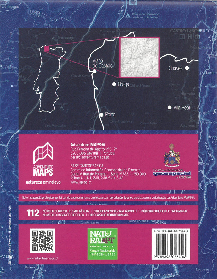 Carte topographique - Parque Nacional da Peneda - Gerês (Portugal) | Adventure Maps carte pliée Adventure Maps 