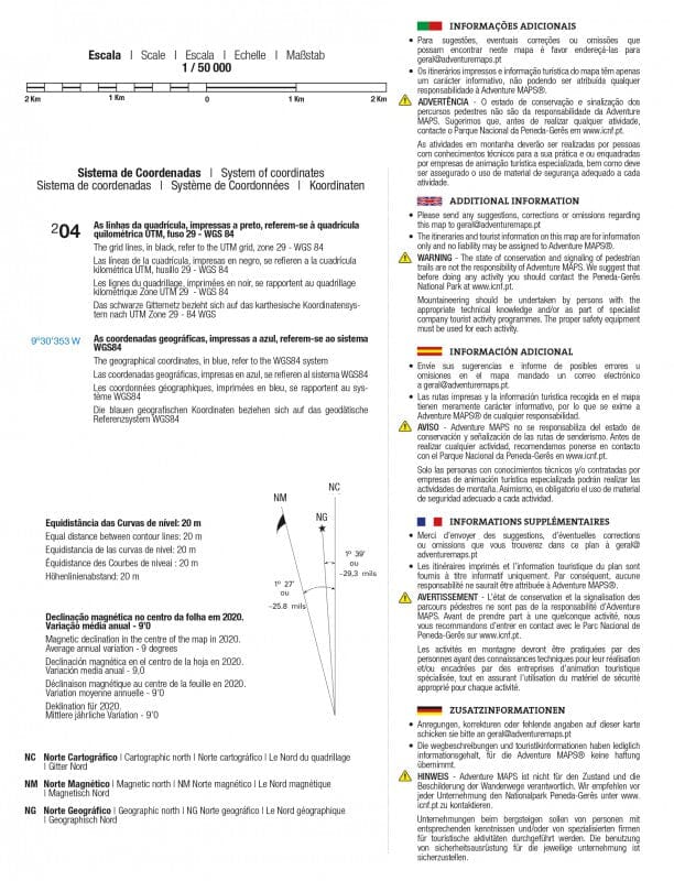 Carte topographique - Parque Nacional da Peneda - Gerês (Portugal) | Adventure Maps carte pliée Adventure Maps 