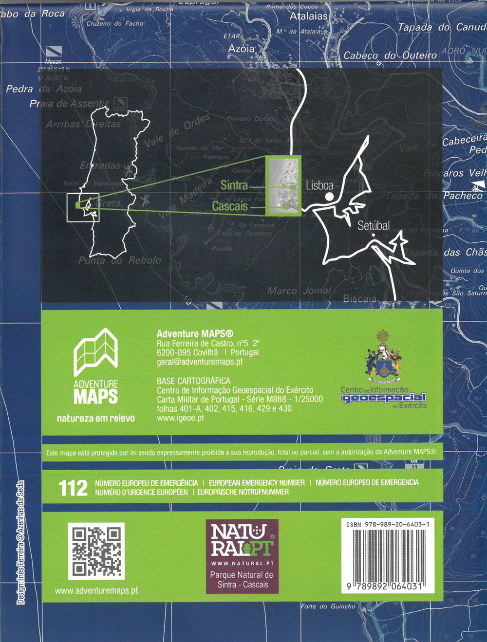 Carte topographique - Parque Natural de Sintra Cascais (Portugal) | Adventure Maps carte pliée Adventure Maps 