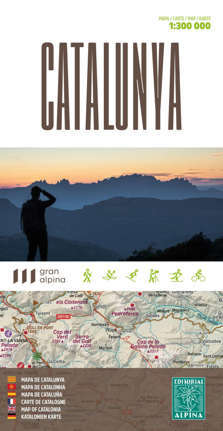 Carte touristique - Catalogne | Alpina carte pliée Editorial Alpina 