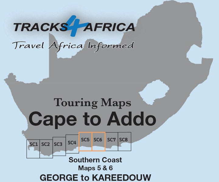 Carte touristique imperméable - George to Kareedouw (Afrique du Sud) | Tracks4Africa carte pliée Tracks4Africa 