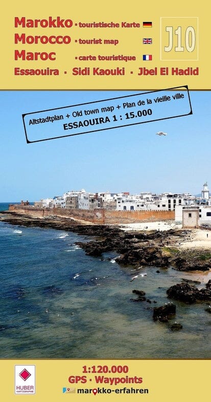 Carte touristique J10 - Essaouira, Sidi-Kaouki, Jbel-El-Hadid (Maroc) | Huber carte pliée Huber 