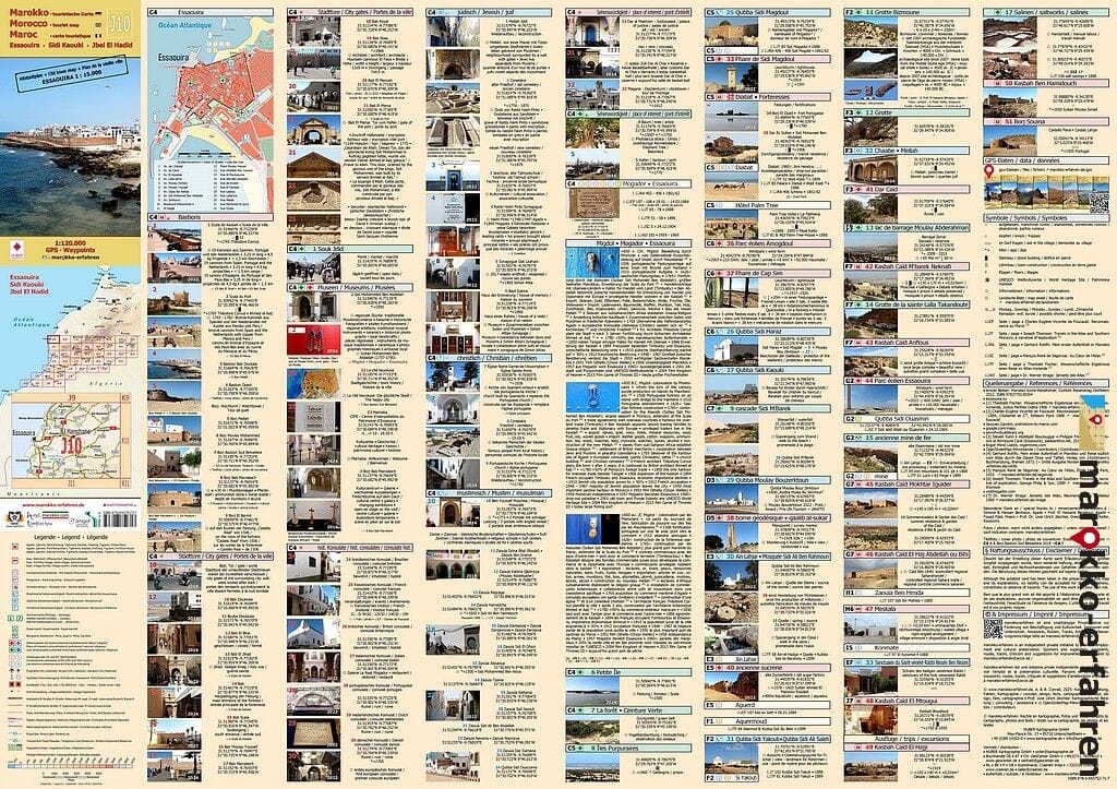 Carte touristique J10 - Essaouira, Sidi-Kaouki, Jbel-El-Hadid (Maroc) | Huber carte pliée Huber 