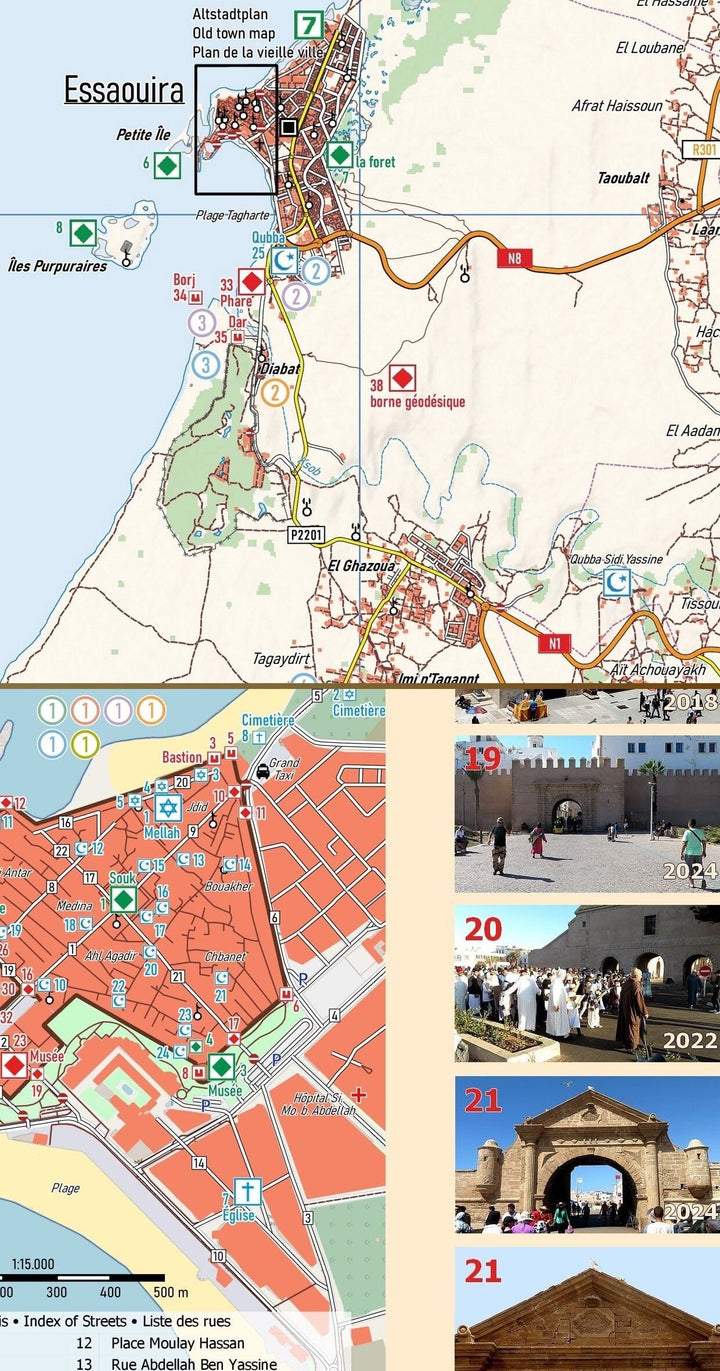 Carte touristique J10 - Essaouira, Sidi-Kaouki, Jbel-El-Hadid (Maroc) | Huber carte pliée Huber 