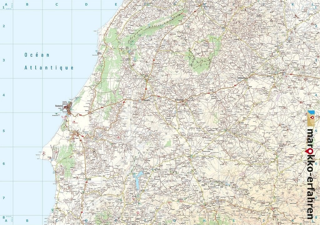 Carte touristique J10 - Essaouira, Sidi-Kaouki, Jbel-El-Hadid (Maroc) | Huber carte pliée Huber 