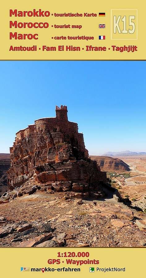 Carte touristique K15 - Amtoudi, Fam El Hisn, Ifrane, Taghjijt (Maroc) | Huber carte pliée Huber 